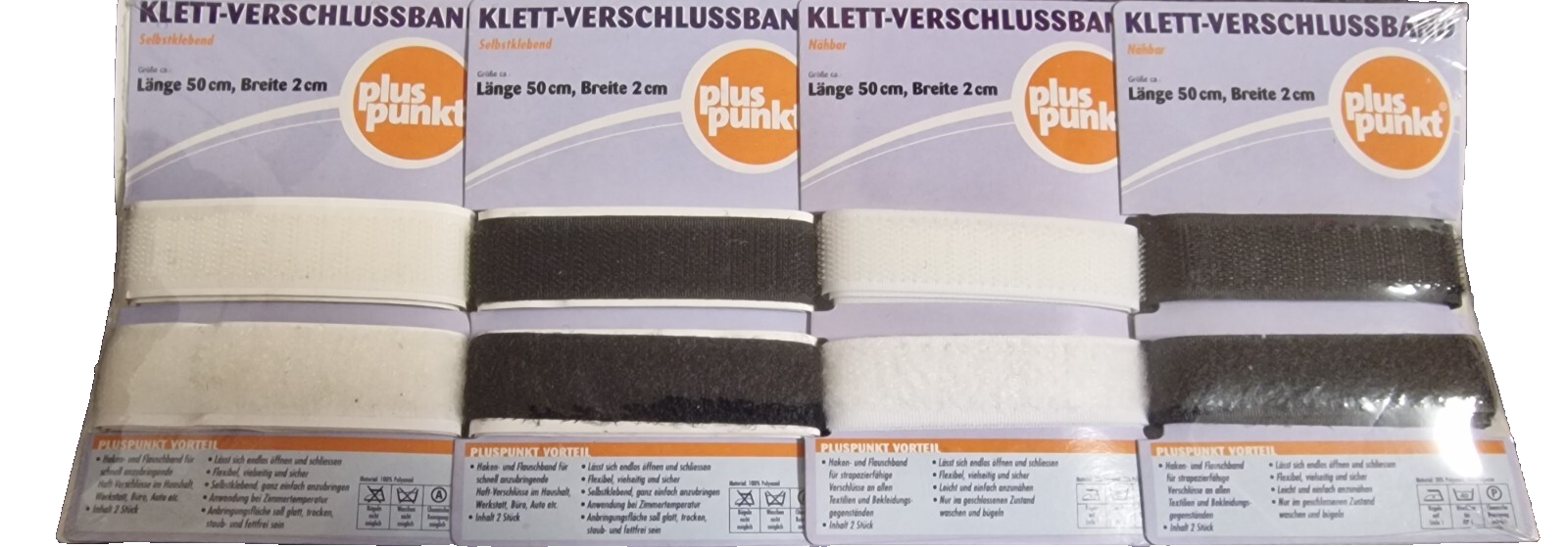 Pluspunkt Super Packung Klettverschlussband, 8 Stück